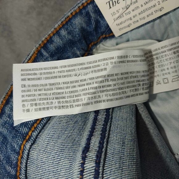 Abercrombie & Fitch The Skinny High Rise Curve Love jeans 37/24 blue ripped knee - Picture 10 of 11